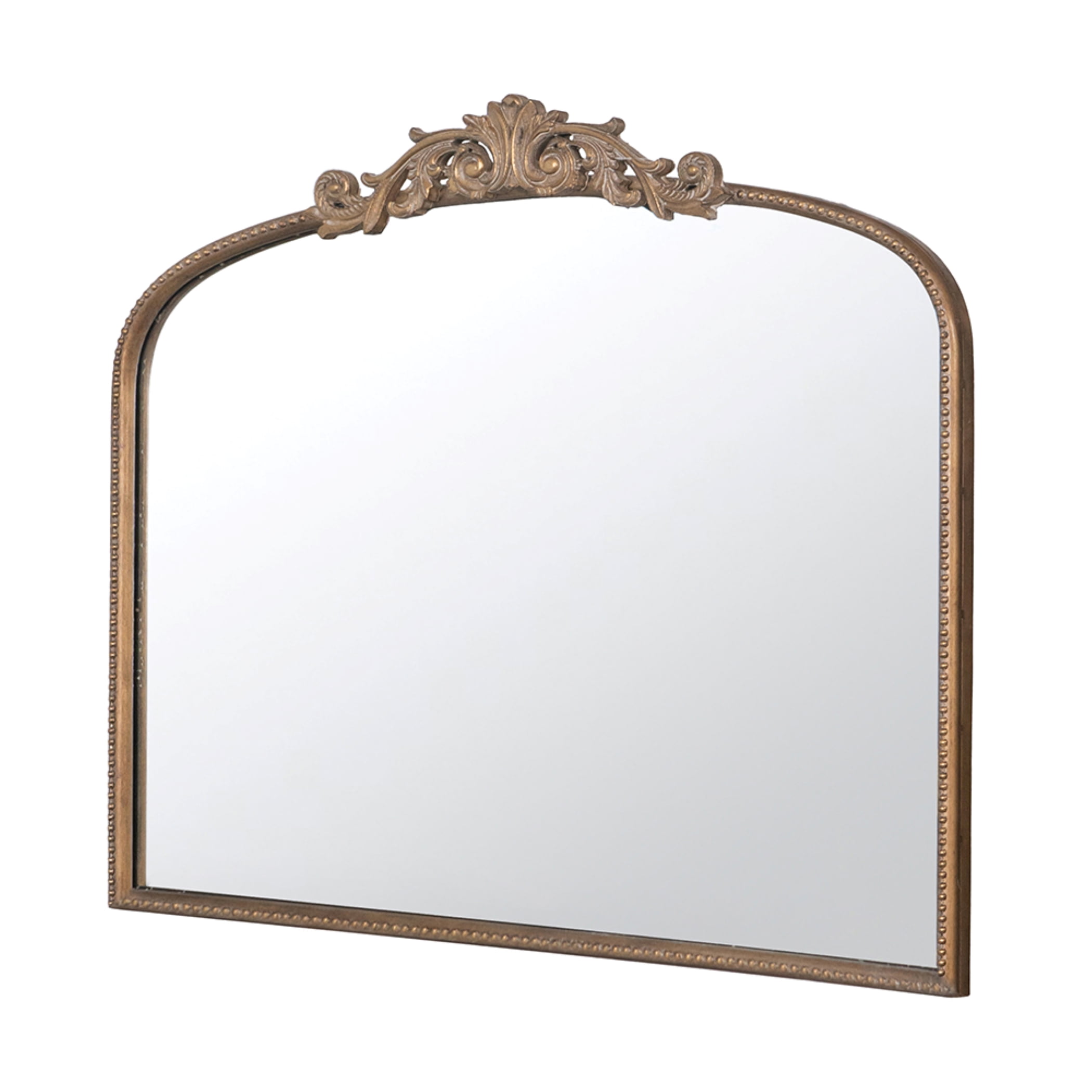Luxurious Gold-Framed Rectangular Wood Dresser Mirror 40"x31"