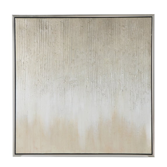 A&B Home Golden Sunshine Hand-Painted Framed Wall Art - 40"H x 40"W - Silver/Champagne