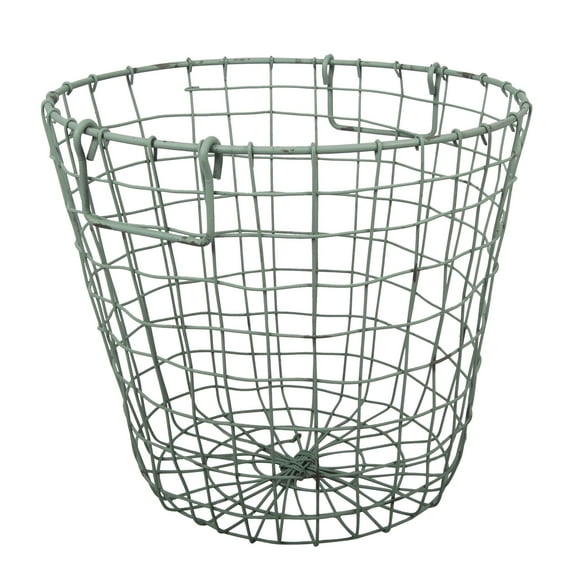 A&B Home Grafton Round Wire Basket - Antique Green-Color:Antique Green,Style:Urban Industrial