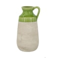 thumbnail image 1 of A&B Home Green and Ivory Two-Tone Ceramic Vase with Handle  6.1" x 5.7" x 11.8", 1 of 10