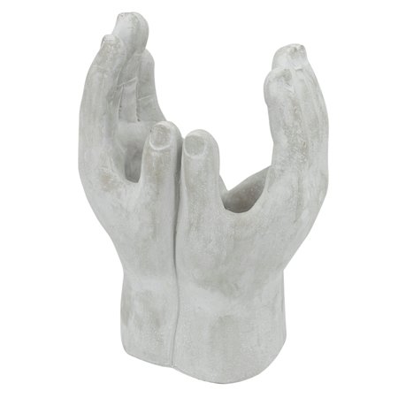 Hand Statue Planter - 10" x 6.5" x 14.5" - Gray