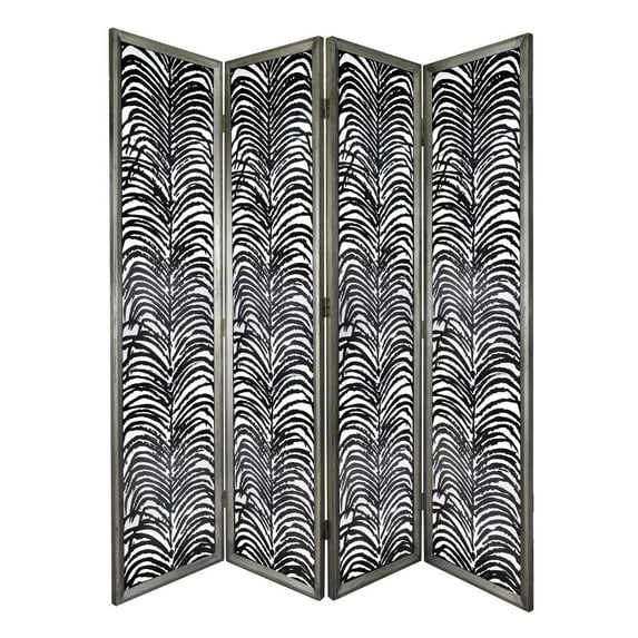 A&B Home Herero 4-Panel Decorative Screen-Color:Black,Style:Modern Chic