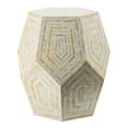 thumbnail image 1 of A&B Home Hexagonal Capiz Stool Hexagonal Capiz Accent Table Perfect Inaly Capiz Home Decor for Home and Office-Cream Finish 18" x 18" x 21", 1 of 3