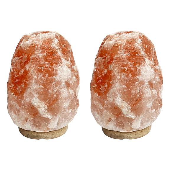 A&B Home Himalayan Salt Lamps with Wooden Base - Pink - Set of 2