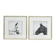 thumbnail image 1 of A&B Home Horse Profile Print Wall Art - Set of 2 - Gold Frame - Black, White Print, 1 of 5