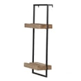 thumbnail image 1 of A&B Home Iron and Wood Wall Shelf with Two Shelves - Black, 1 of 4