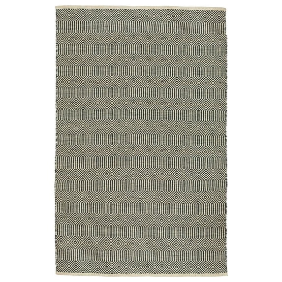 A&B Home Jute Carpet with Loop Shuttle Weave Durrie with Hamming - 96" x 120" - Geometric Pattern - Multi