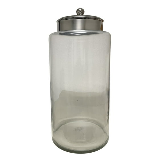 A&B Home Kiri Canister - 5"Dia. x 16" - Clear/Silver