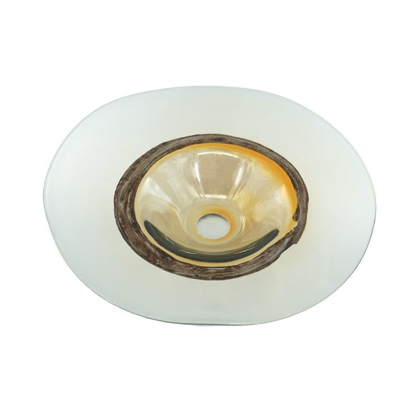 Lovell Glass Bowl - 17" x 17" x 3" - Brown/Copper