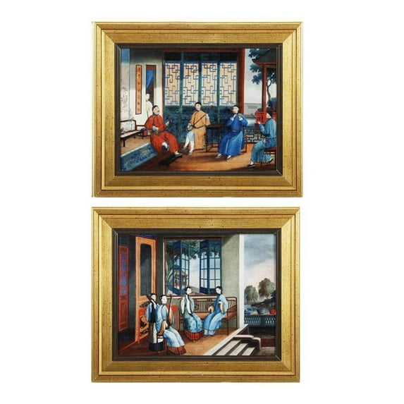 A&B Home Male Musicians And Female Musicians, Framed Paintings, Set of 2