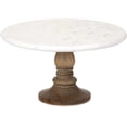 thumbnail image 1 of A&B Home Marble Cake Stand in White – Handcrafted Cake Pedestal, Marble and Mango Wood Display Table for Presenting Cakes, Pastries, Desserts. Cake Stands, 1 of 5