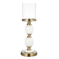 thumbnail image 1 of A&B Home Marble & Metal Pebble Pillar Holder - 5.1" x 5.1" x 11" - Gold/White, 1 of 5