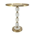thumbnail image 1 of A&B Home Marble & Metal Tray Side Table - Small - Gold/White, 1 of 6