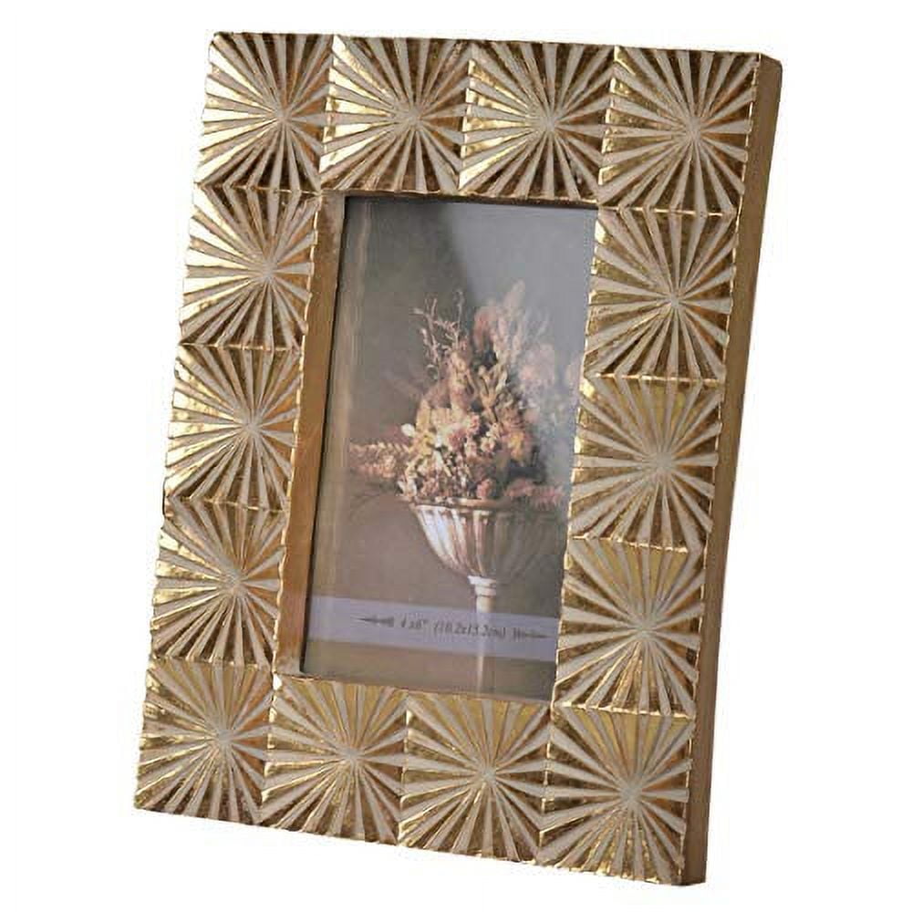 Prinz 6-Opening, for 4x6, 4x4, and 5x7 Photos Multi-Size Collage Picture  Frame, White-Gold