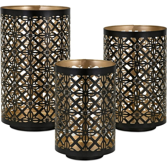 A&B Home Metal Lanterns Home Décor Table Accent, Set of 3