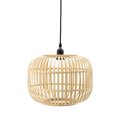 thumbnail image 1 of A&B Home Mid-Century Modern Style Drum Shaped Bamboo Wood Pendant Lamp, 1 of 3
