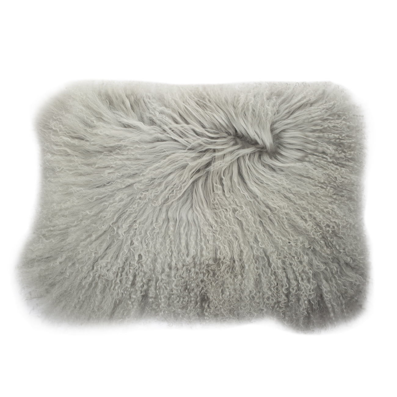 Soft Beige Lamb Fur Rectangular Pillow 20x14