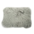 thumbnail image 1 of A&B Home Mongolian Lamb Fur Rectangular Pillow, Gray, 1 of 2