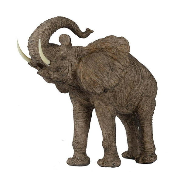 A&B Home Naturalistic Tai Trumpeting Elephant Accent With Brown Finish 73638-DS