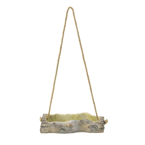 A&B Home Nature Inspired Hanging Log Outdoor Planter Grey Large