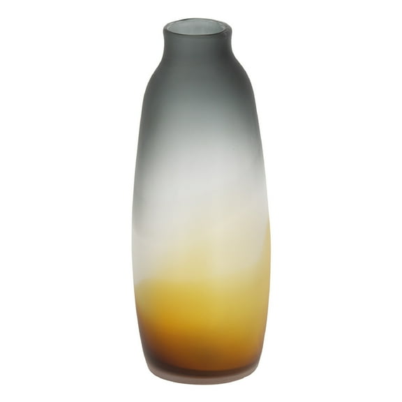 A&B Home Normand Hand-Made Glass Vase - 6.5"Dia. x 17"H - Orange/Black