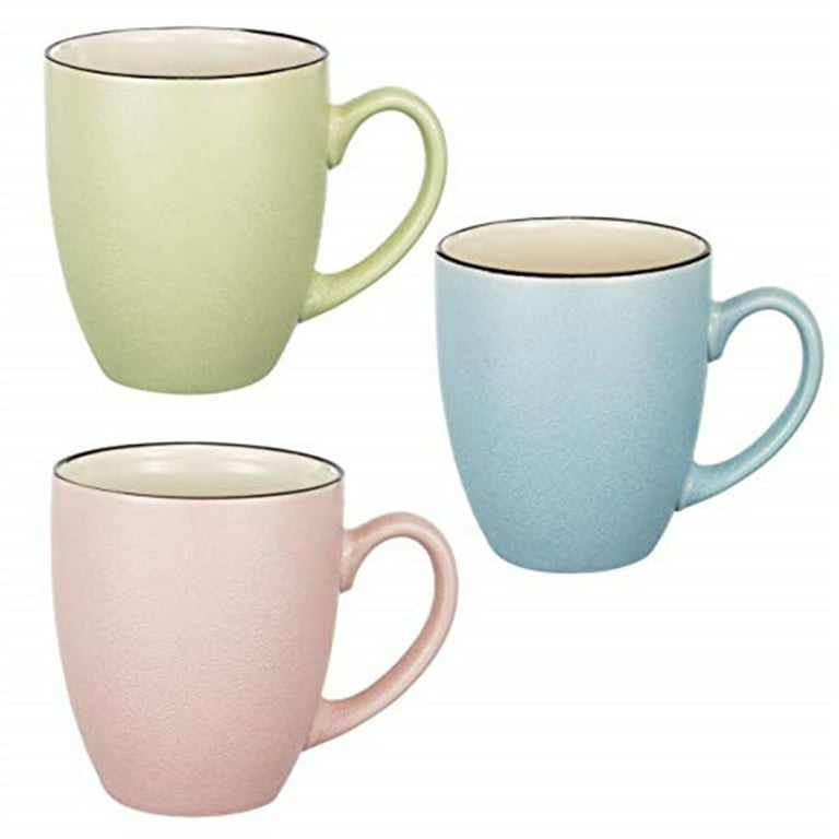 A & B Home Modern Chic Set of 3 Pastel Notes 14 oz Mug in Multi-Color KID0296