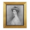 thumbnail image 1 of Portrait of Charlotte Greenough - 15"W x 16.5"H - Gold Frame - Grey, 1 of 2
