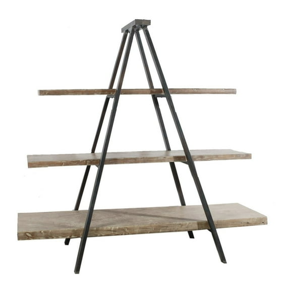 A&B Home Ramsden Tripod Bookcase-Color:Natural,Style:Urban Industrial