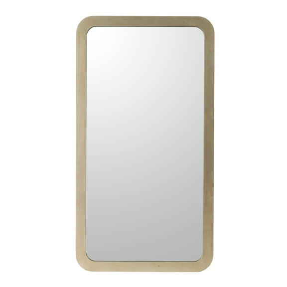 A&B Home Rectangular LED Magic Mirror with Curved Edges - Gold Finish