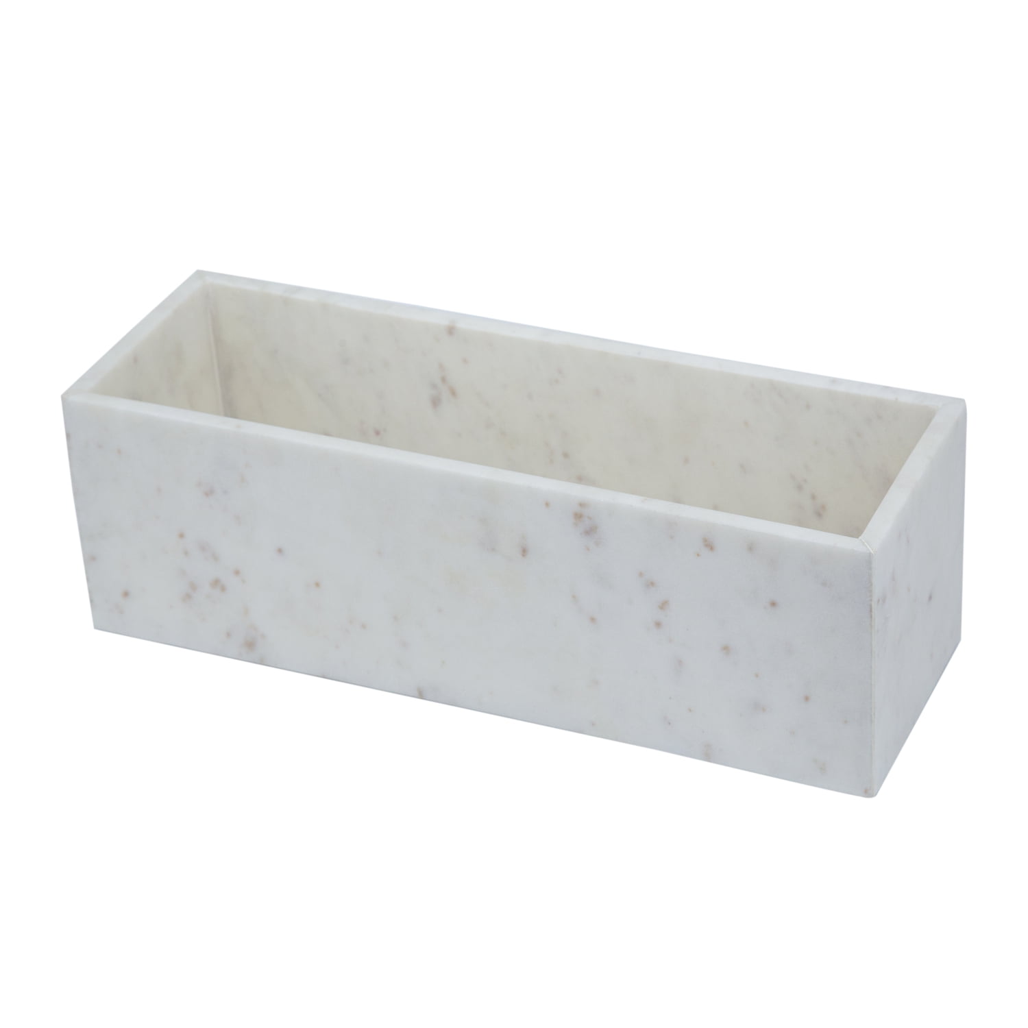 White Rectangular Marble Storage Tray