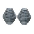 thumbnail image 1 of A&B Home Ribbed Geometric Glass Vase - Set of 2 - Smoke Luster, 1 of 5