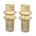 thumbnail image 1 of A&B Home Ribbed Glass Vases - Set of 2 - Amber Luster, 1 of 4