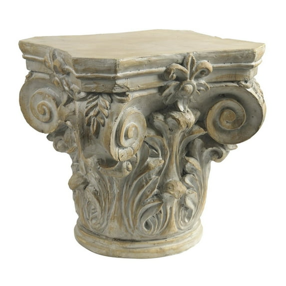 A&B Home Roman Large Column Cap Pedestal-Color:Rustic,Style:Classic Vintage