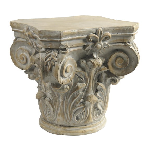 A&B Home Roman Large Column Cap Pedestal-Color:Rustic,Style:Classic Vintage