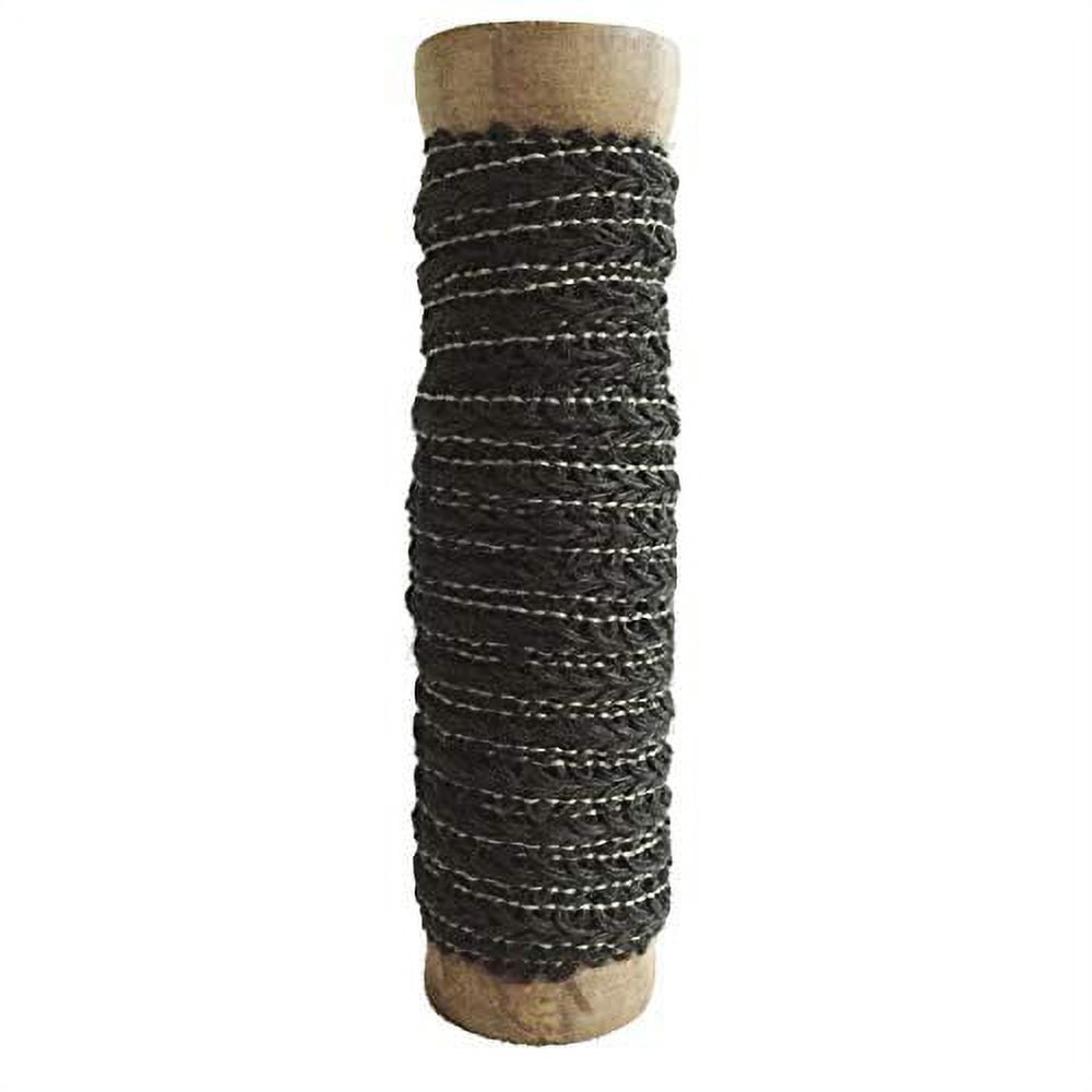 A&B Home  Roped Ribbon Spool Charcoal, White