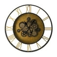 thumbnail image 1 of A&B Home Round Gear Wall Clock with Roman Numerals - Antique Black, Antique Gold Finish, 1 of 4
