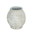 thumbnail image 1 of A&B Home Round Magnesium Flower Pot with Weathered White Finish and Ridged Texture - 17.5x17.5x18.5", 1 of 3