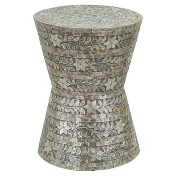 A&B Home Round Tapered Accent Stool - 14"Dia. x 19" - Cream