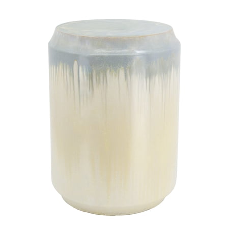 A&B Home Rustic Blue and Cream Ceramic Garden Stool - Reactive Glaze Ceramic Stool, Decorative Multipurpose Side Table, Living Room Bedroom Accent Table Patio Plant Stand, 13" x 13" x 18"