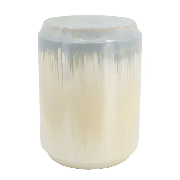 A&B Home Rustic Blue and Cream Ceramic Garden Stool - Reactive Glaze Ceramic Stool, Decorative Multipurpose Side Table, Living Room Bedroom Accent Table Patio Plant Stand, 13" x 13" x 18"