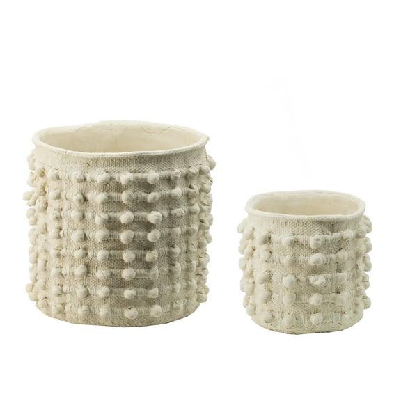 A&B Home Set of 2 Cement Pom Pom Planters