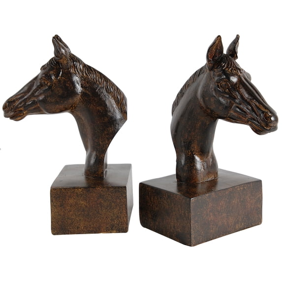A&B Home A&B Home Set of 2 Resin Horse Head Bookends 5.1" x 4" x 8"