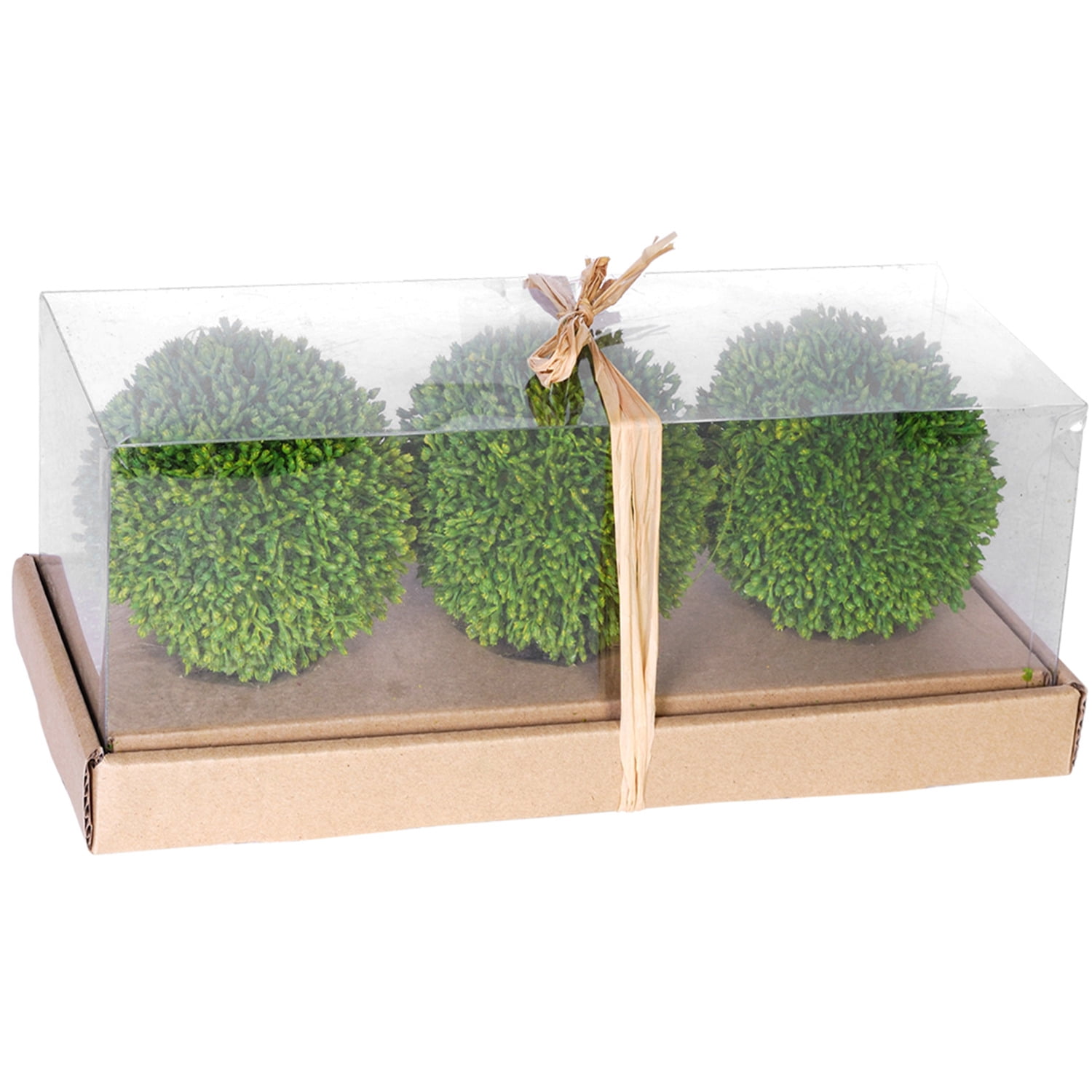 Green Plastic Boxwood Topiary Balls Table Centerpiece Set