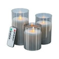 thumbnail image 1 of A&B Home Set of 3 Flameless LED Candles with Smoked Glass Holder, 1 of 12