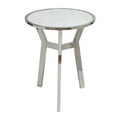 thumbnail image 1 of A&B Home Side Table with Marble Top - 17.5"Dia. x 23.5"H - Silver/White, 1 of 10