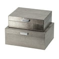 thumbnail image 1 of A&B Home Snake Print Decorative Rectangular Boxes with Metal Handles - Set of 2 - Silver Finish, 1 of 6