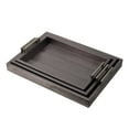 thumbnail image 1 of A&B Home Snake Print Rectangular Nesting Trays with Metal Handles - Set of 3 - Gray, Silver Finish, 1 of 5