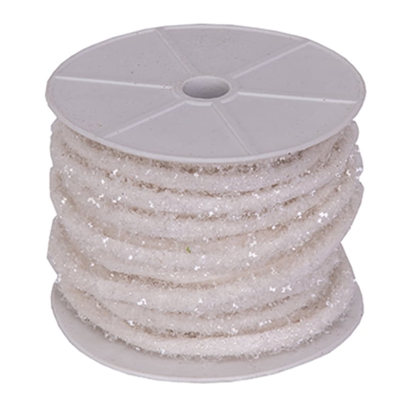 A&B Home Snowy Glitter String - 10 yards - White