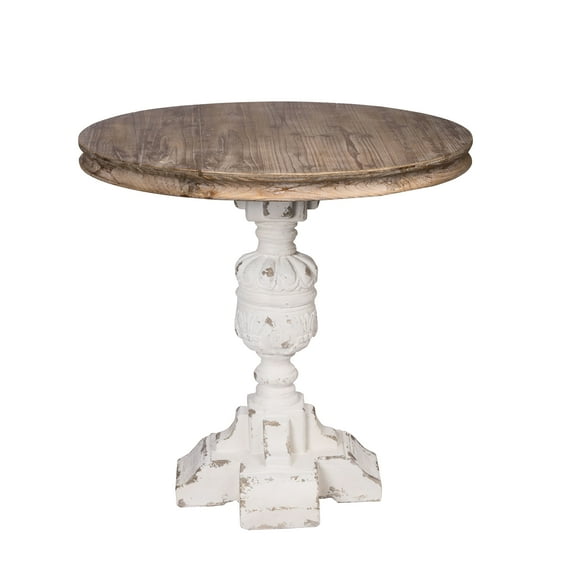 A&B Home Southern Living French Country Table - White, Natural-Color:White/Natural,Style:French Country