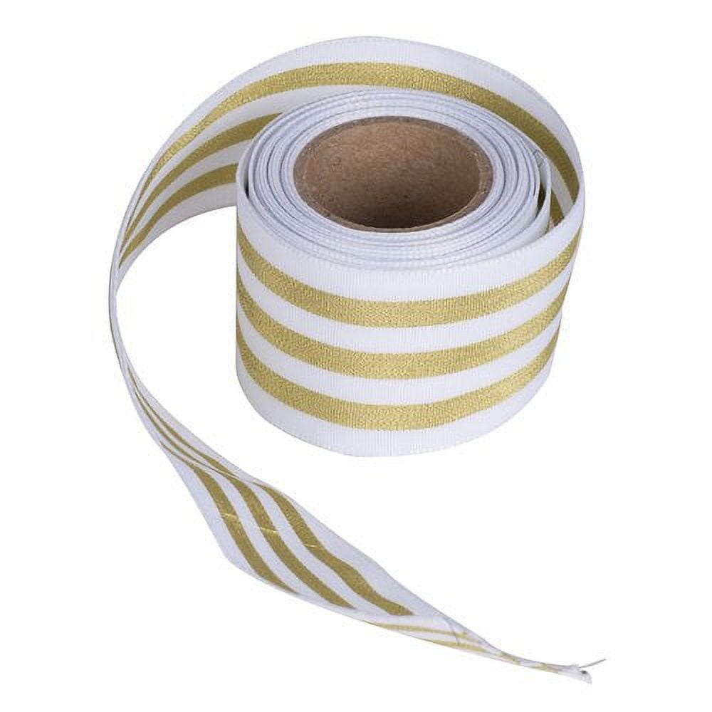 1.5 Large Multi Diagonal Stripe Ribbon: White (10 Yards) RGC1888NH